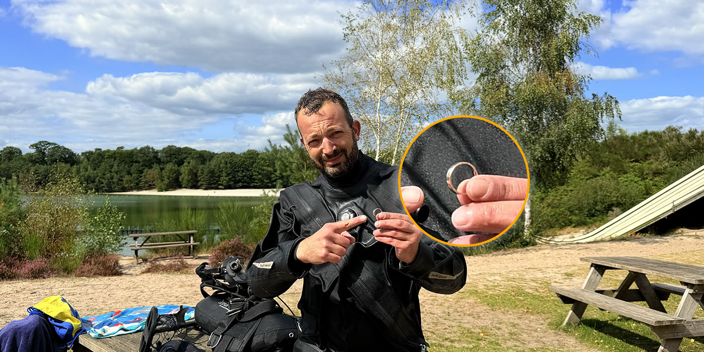 Trouwring kwijt in aquapark, Recovery Divers vindt hem terug